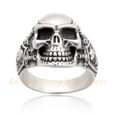 Sterling Silver Winged Skull Ring