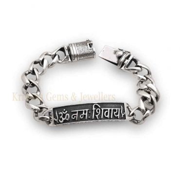 Sterling Silver Om Namah Shivay Bracelet