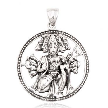 Sterling Silver Lord Hanuman Panchmukhi Pendent