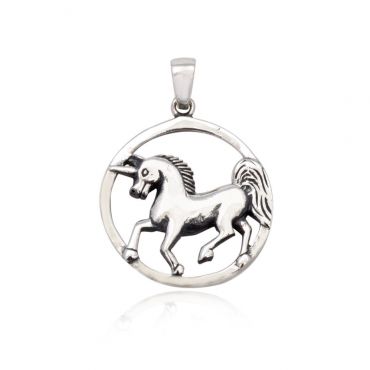 Sterling Silver Rolling Horse Pendent 