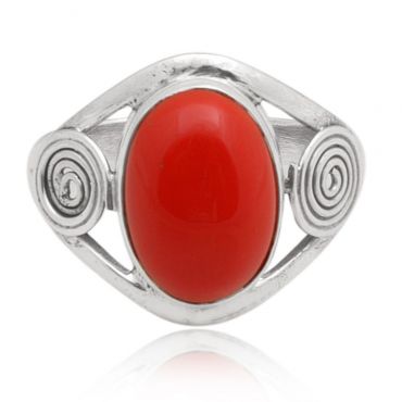Sterling Silver 10*14 Oval Shape Red Onyx Ring