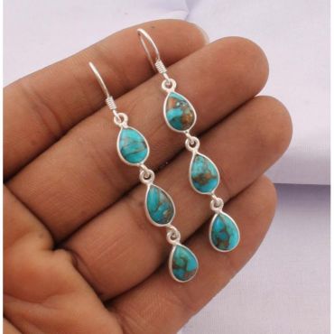 Engagement Jewelry NEW 925 Sterling Silver Natural Gemstone DANGLE Earrings 