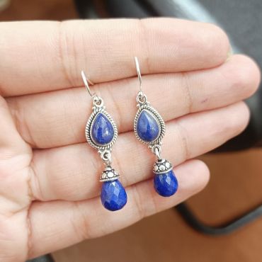 lapis Lazuli handmade silver earring
