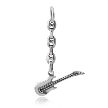 Sterling Silver Guitar Key Chain
