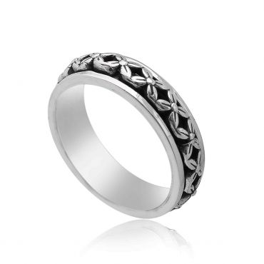 Sterling Silver Marquise Shape Spinner Ring
