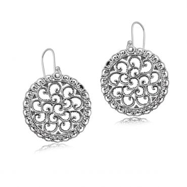 Sterling Silver Symbolic Design Drop Earring
