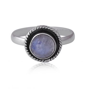 Sterling Silver 12*16 Oval Shape Moonstone Ring