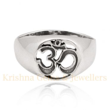 Sterling Silver Simple Om Ring
