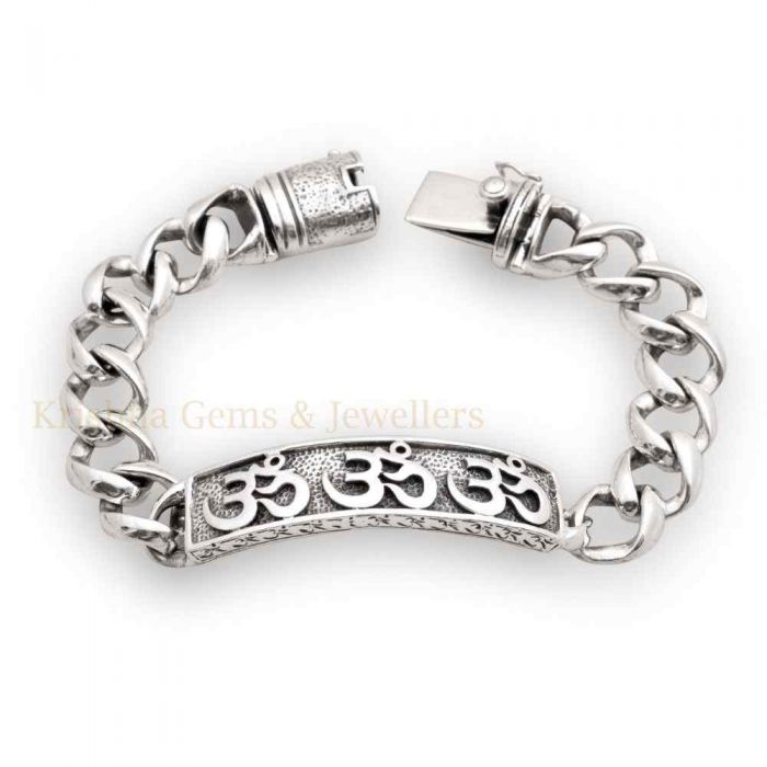 Silver Om bracelet for men adjustable Bracelet fashion for men