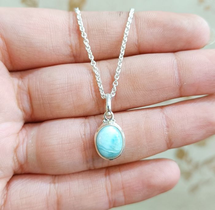 925 Sterling authentic silver Turquoise Larimar Necklace