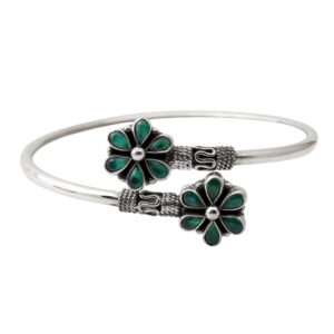 Flower Flexible Bangle in Sterling Silver